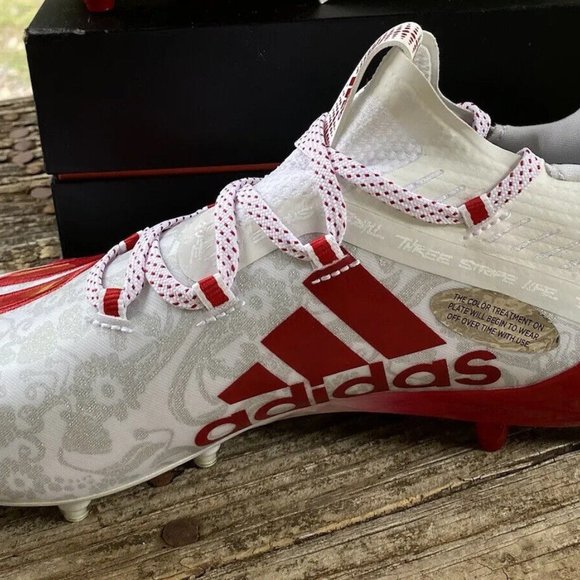 Adidas Adizero Reign Young King Football Cleats FU6708 Floral RED Men's Size 8.5 - Picture 4 of 9